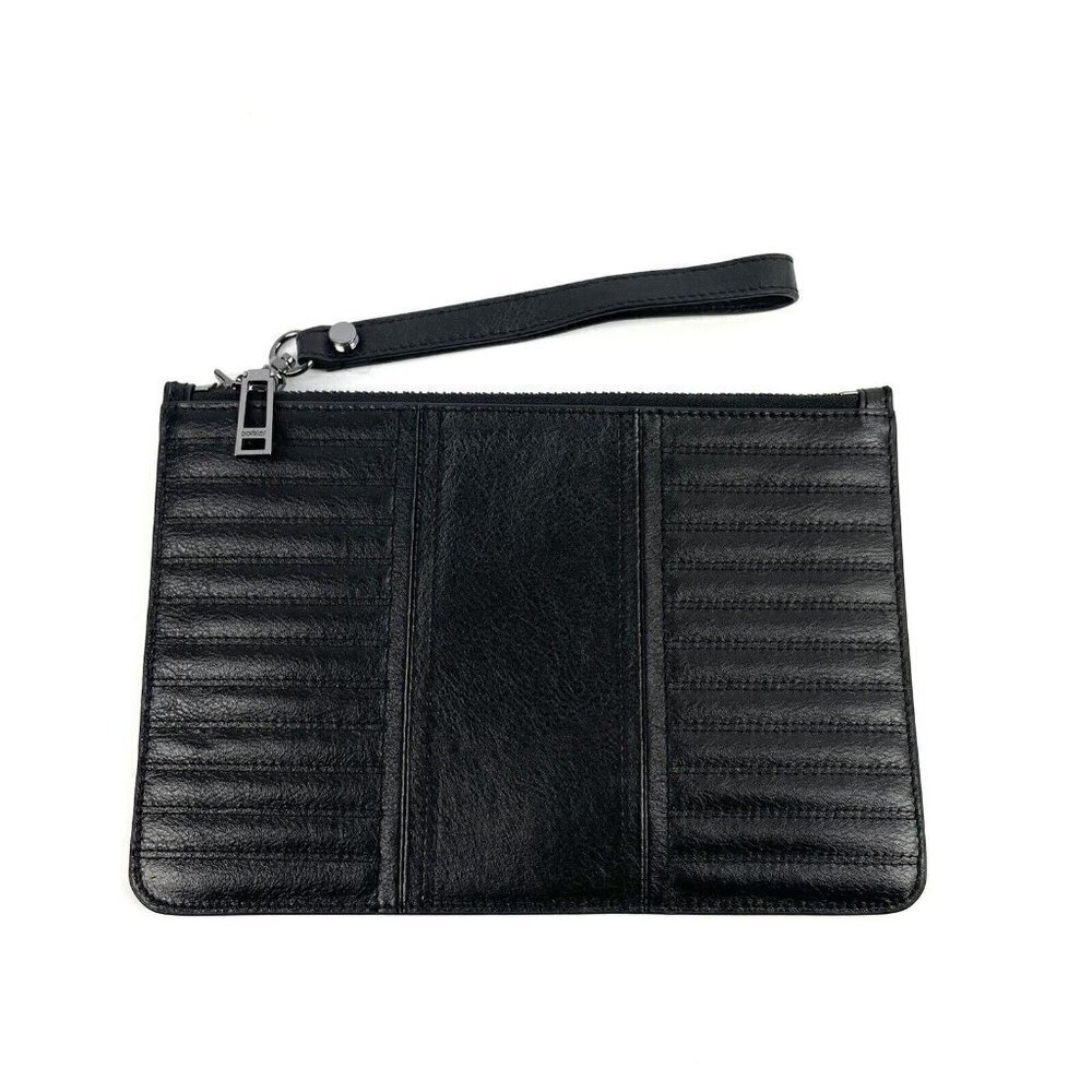 Botkier New York Wristlet TZ Wallet Black Leather Clutch‎ Organizer Brand New